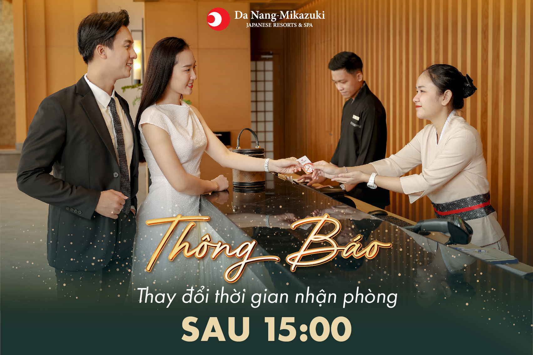 Da Nang Mikazuki Japanese Resorts & Spa is pleased to announce that Check-in time at Mikazuki hotel and Hinode villa will be changed from June 15th, 2022