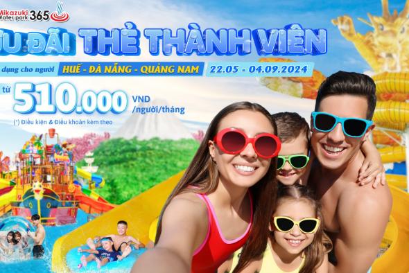 UNLIMITED ACCESS TO MIKAZUKI WATER PARK 365 ONLY FROM 510.000 VND/PAX/ MONTH