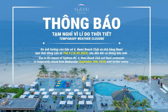 THÔNG BÁO TẠM NGHỈ VÌ LÝ DO THỜI TIẾT