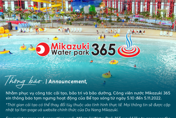 ANNOUNCEMENT: WAVE POOL IS TEMPORARILY CLOSED FROM OCT 5, 2022