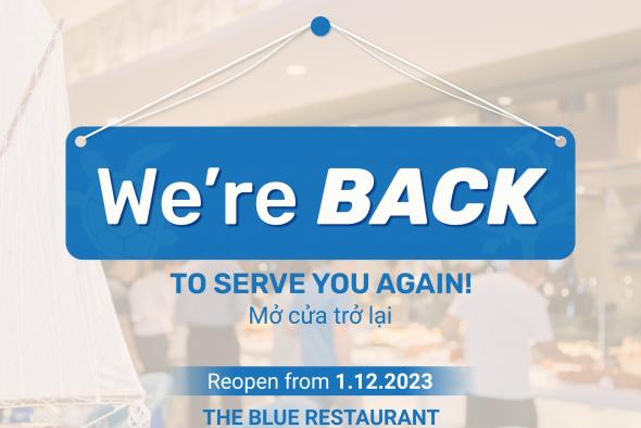 THE BLUE RESTAURANT REOPENS FROM DEC 1, 2023